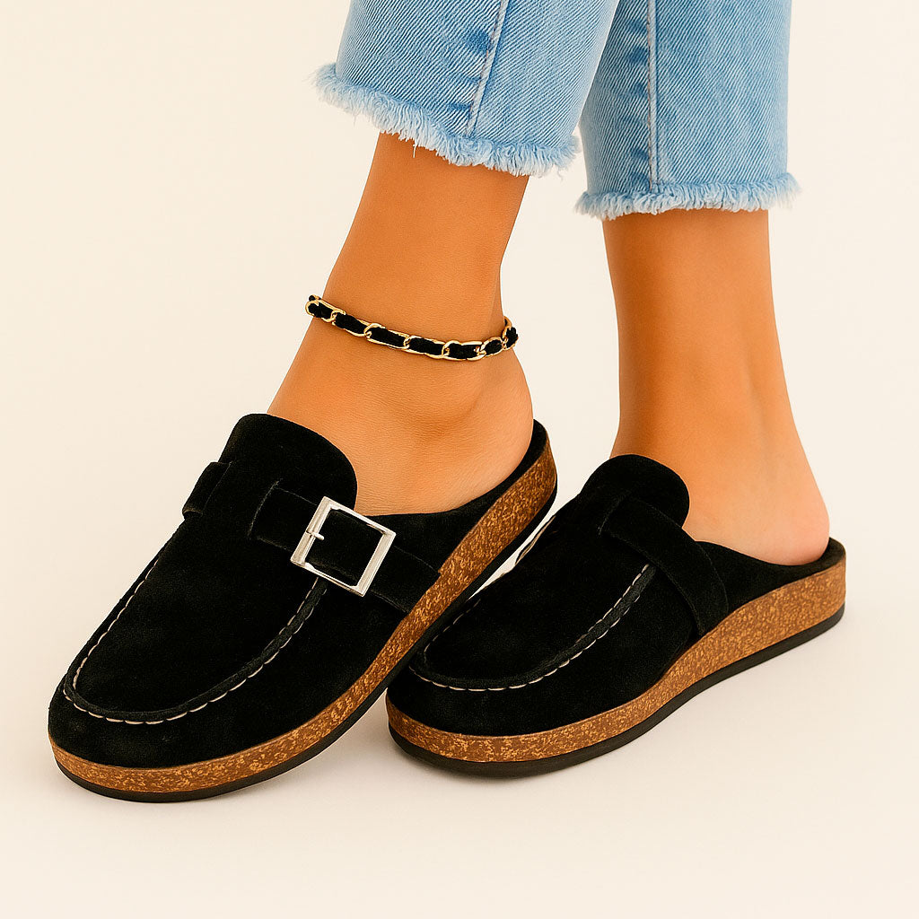 Muiltjes - Vrouwen Slip-On Suède Klompen Slippers-Boutique Moda