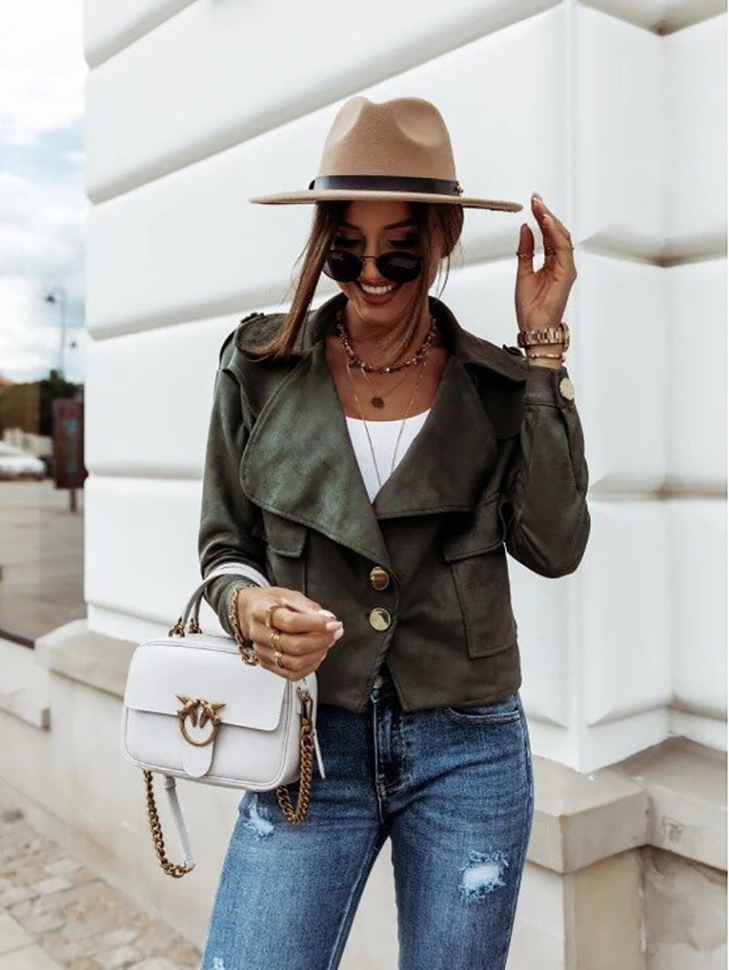 Nina Jacket | Stijlvolle suède leren jas is een must-have voor dit voorjaar-Boutique Moda