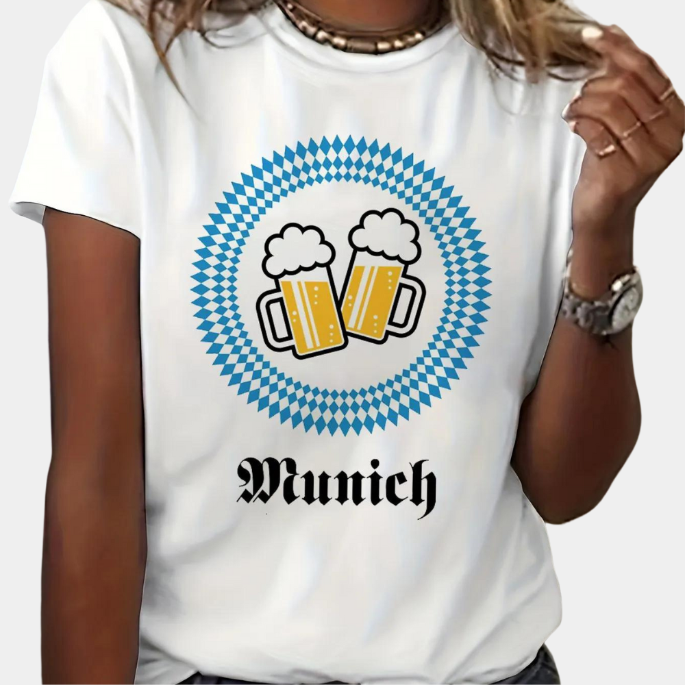 Oktoberfest T-Shirt - Dameshemden met korte mouwen en ronde hals oktoberfest-Boutique Moda