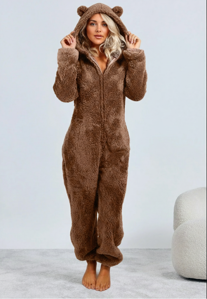 Onesie - Dames Beer Oor Fleece Loungewear Onesie-Boutique Moda