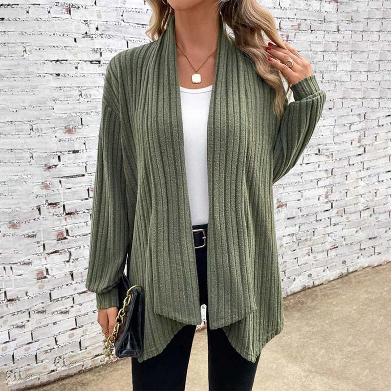 Open Vest - Damesvest met lange mouwen en losse pasvorm-Boutique Moda
