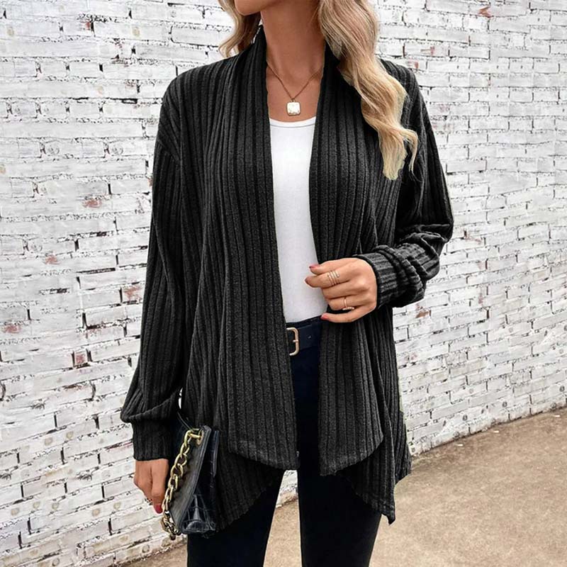 Open Vest - Damesvest met lange mouwen en losse pasvorm-Boutique Moda