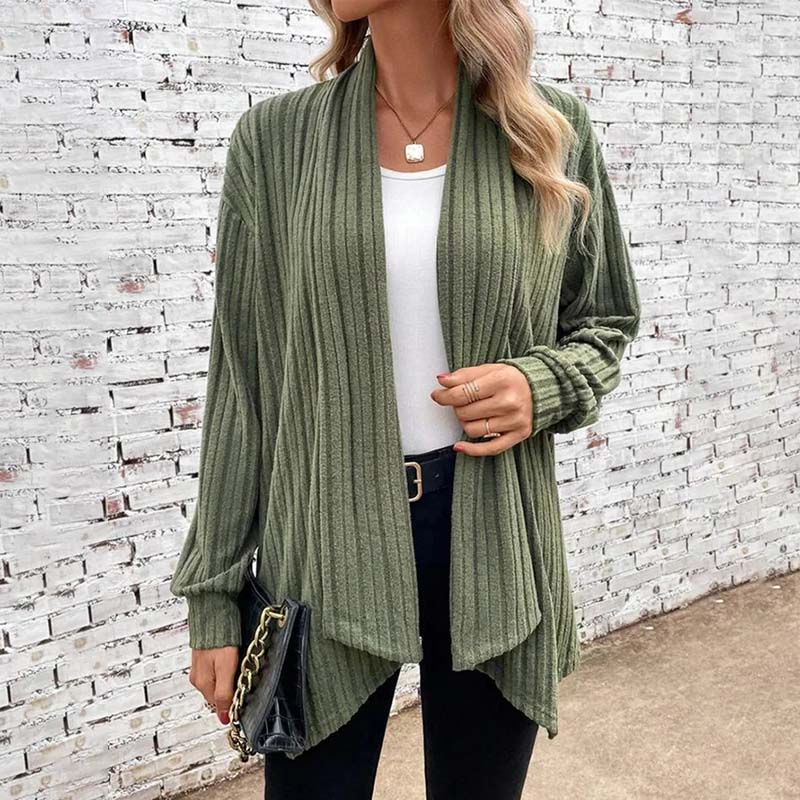 Open Vest - Damesvest met lange mouwen en losse pasvorm-Boutique Moda