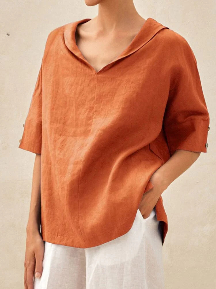 Oversized Blouse - Casual Women's Korte Mouwen Los Pasvorm Blouse-Boutique Moda