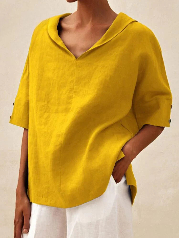 Oversized Blouse - Casual Women's Korte Mouwen Los Pasvorm Blouse-Boutique Moda
