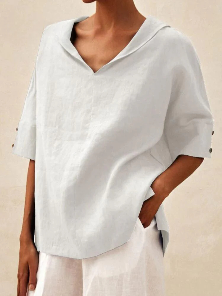 Oversized Blouse - Casual Women's Korte Mouwen Los Pasvorm Blouse-Boutique Moda