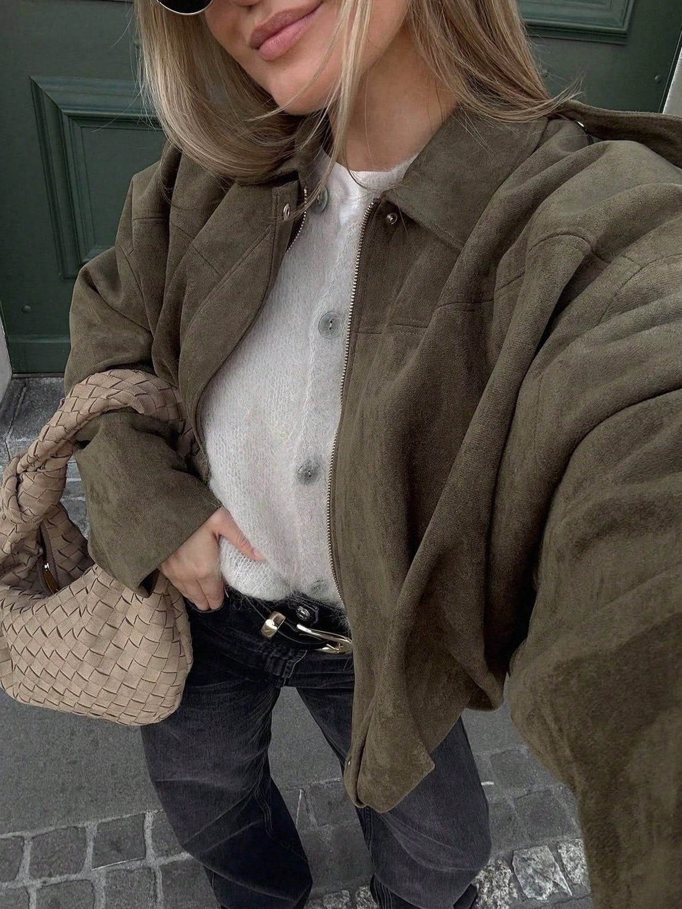 Oversized Jas - Rits - Kraag - Bomberjack - Damesjas-Boutique Moda