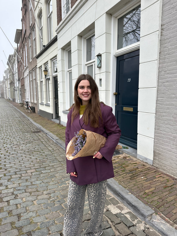 Oversized blazer dames – Loszittende boxy blazerjas met revers-Boutique Moda