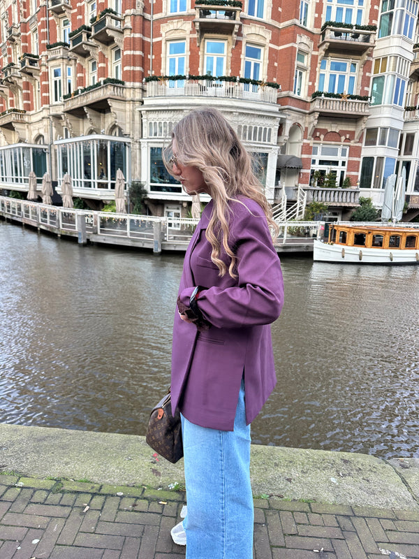 Oversized blazer dames – Loszittende boxy blazerjas met revers-Boutique Moda