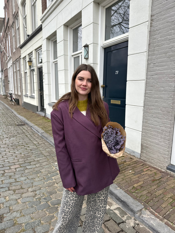Oversized blazer dames – Loszittende boxy blazerjas met revers-Boutique Moda