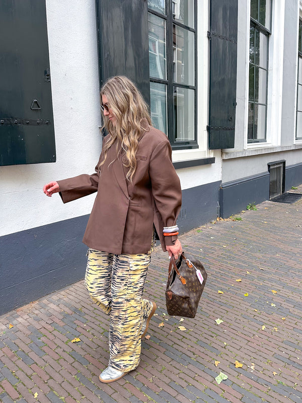 Oversized blazer dames – Loszittende boxy blazerjas met revers-Boutique Moda