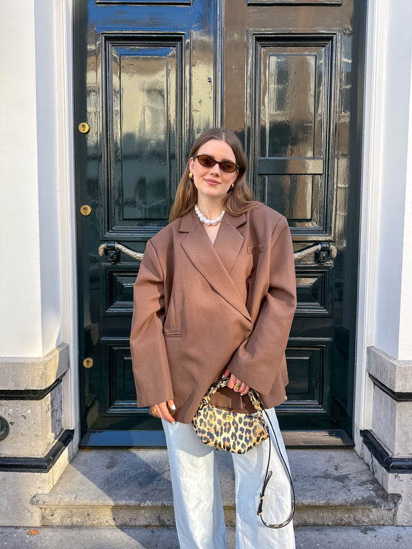 Oversized blazer dames – Loszittende boxy blazerjas met revers-Boutique Moda