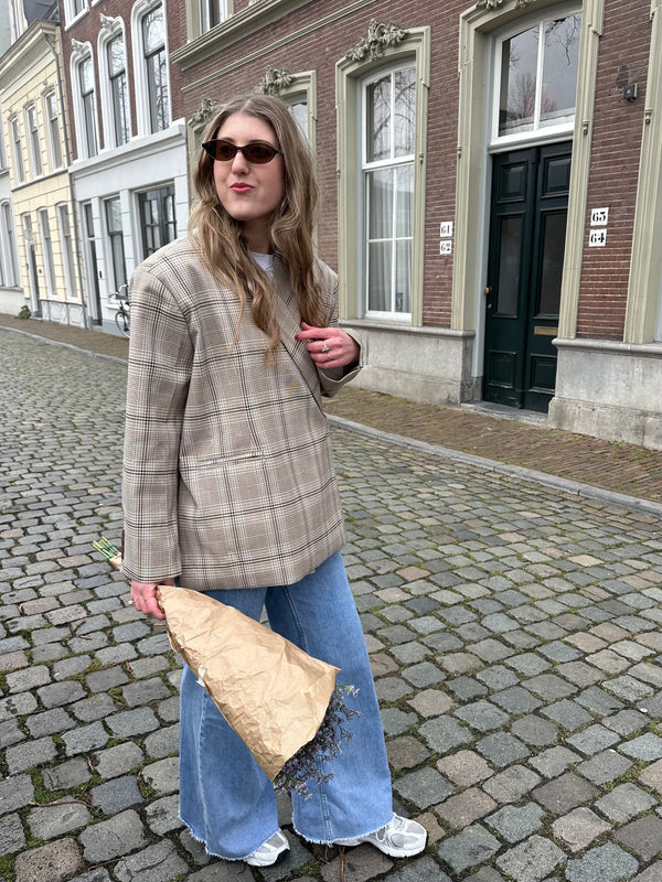 Oversized blazer dames – Loszittende boxy blazerjas met revers-Boutique Moda