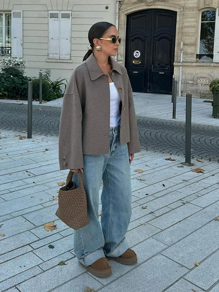 Oversized jas - Korte overgangsjas voor dames-Boutique Moda