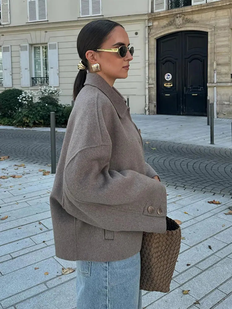 Oversized jas - Korte overgangsjas voor dames-Boutique Moda