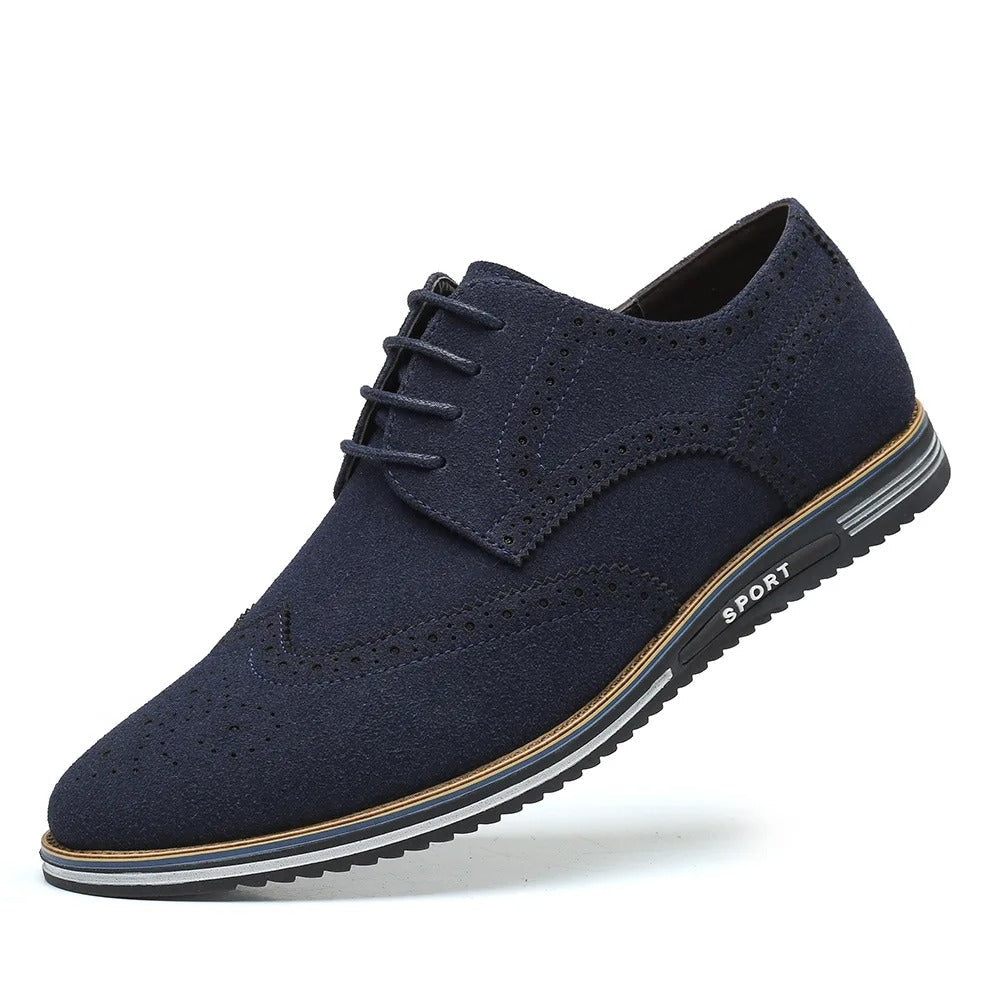 Nette schoenen heren – Derby veterschoenen in suèdelook-Boutique Moda