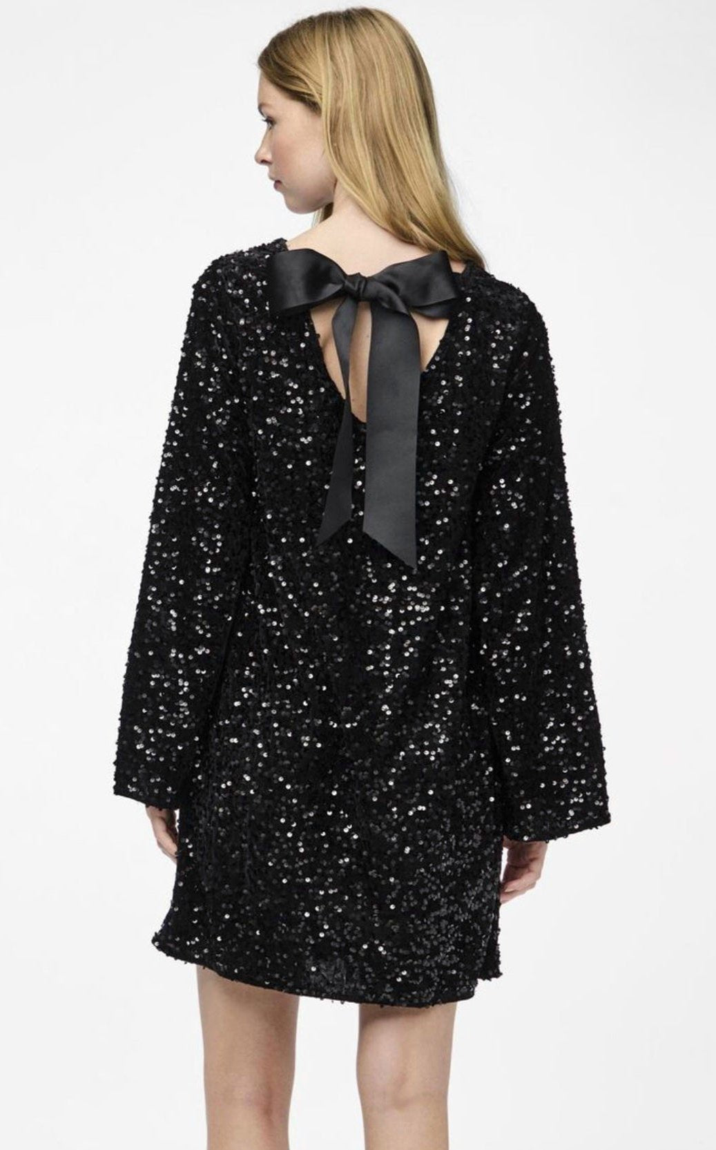 Paillettenjurk - Damesjurk met lange mouwen, sprankelende mini-feestjurk-Boutique Moda