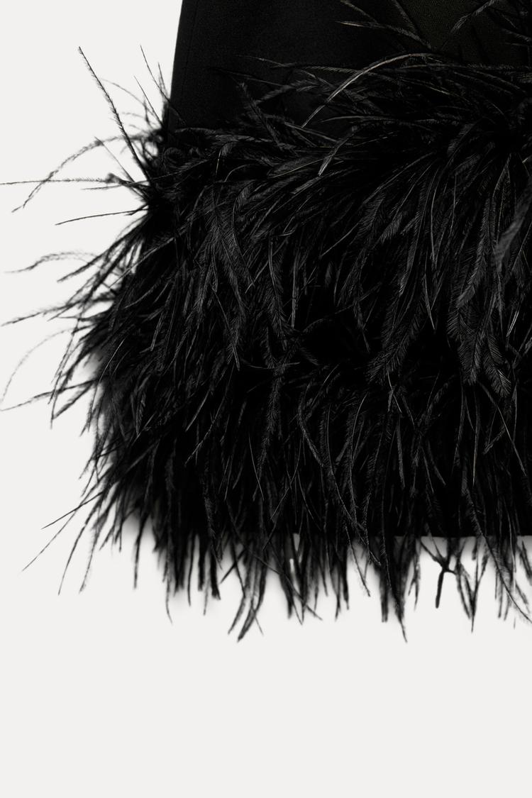 Paillettenjurk | Lange mouwen | Veren | Glitterjurk | Mini-feestjurk-Boutique Moda