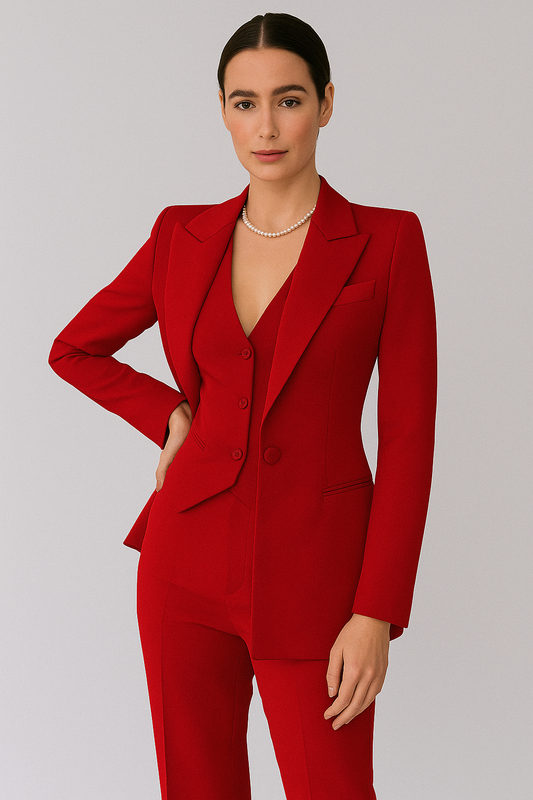 Pakset - Dames 3-delige set bestaande uit blazer, vest en broek-Boutique Moda