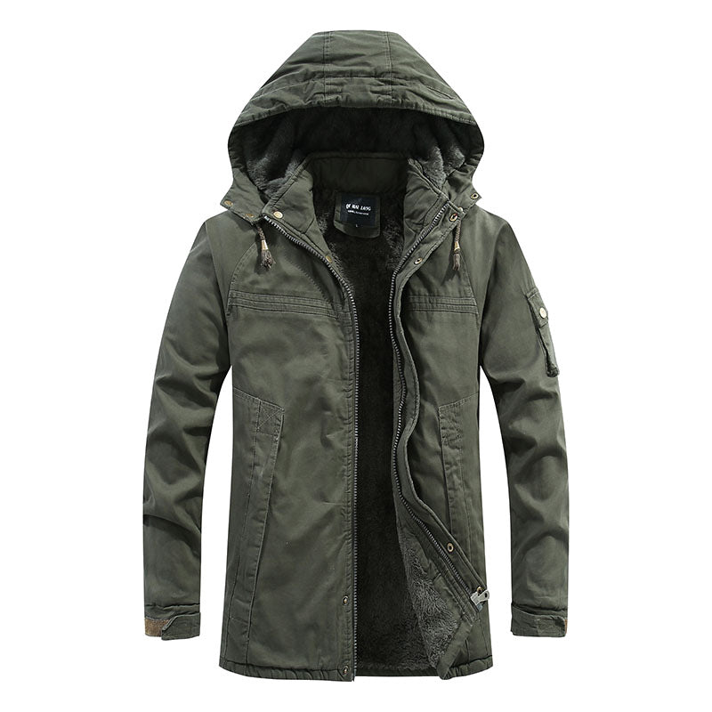 Parka Jas - Heren fleece gevoerde winterjas met capuchon-Boutique Moda