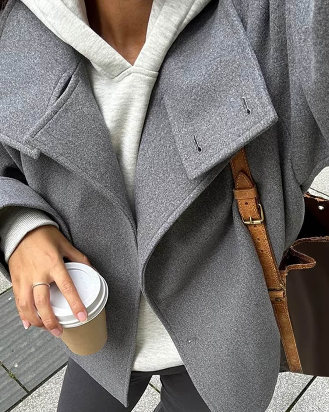 Pea Coat - Korte relaxte damesjas met opstaande kraag-Boutique Moda
