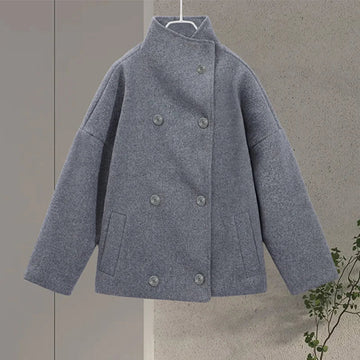 Pea Coat - Korte relaxte damesjas met opstaande kraag-Boutique Moda