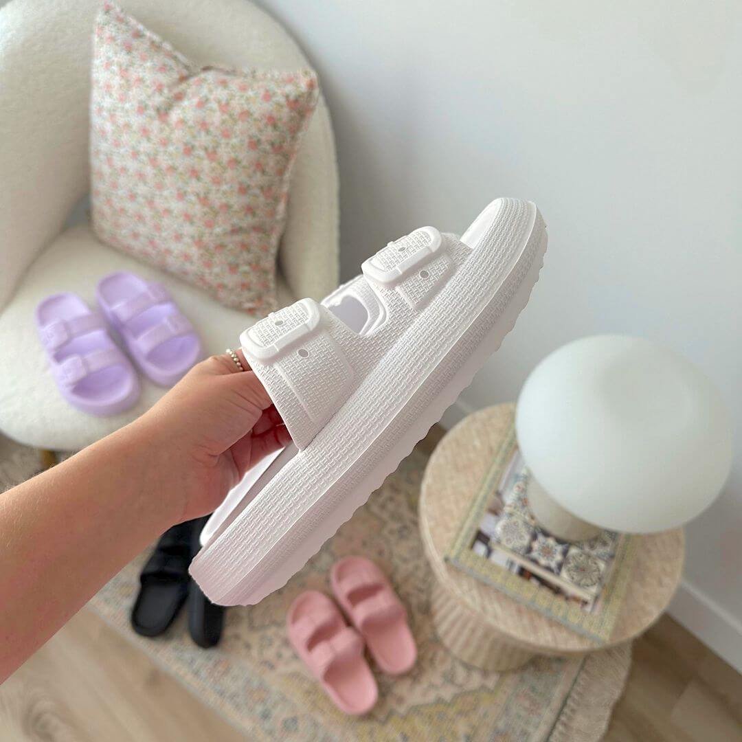 Plateauslippers Dames | EVA Zacht Voetbed | Dubbele Gesp-Boutique Moda