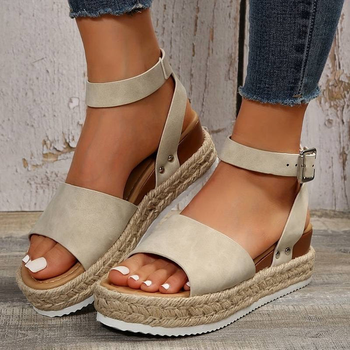 Platform sandalen | Enkelbandje | Boho | Espadrille sandalen | Damessandalen-Boutique Moda