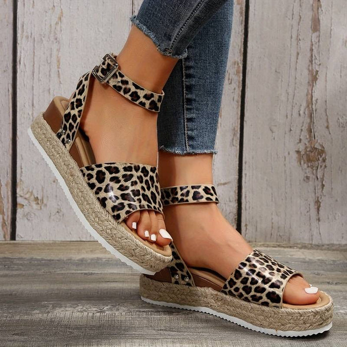 Platform sandalen | Enkelbandje | Boho | Espadrille sandalen | Damessandalen-Boutique Moda