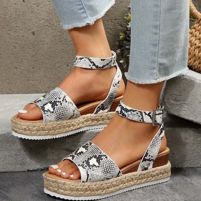 Platform sandalen | Enkelbandje | Boho | Espadrille sandalen | Damessandalen-Boutique Moda