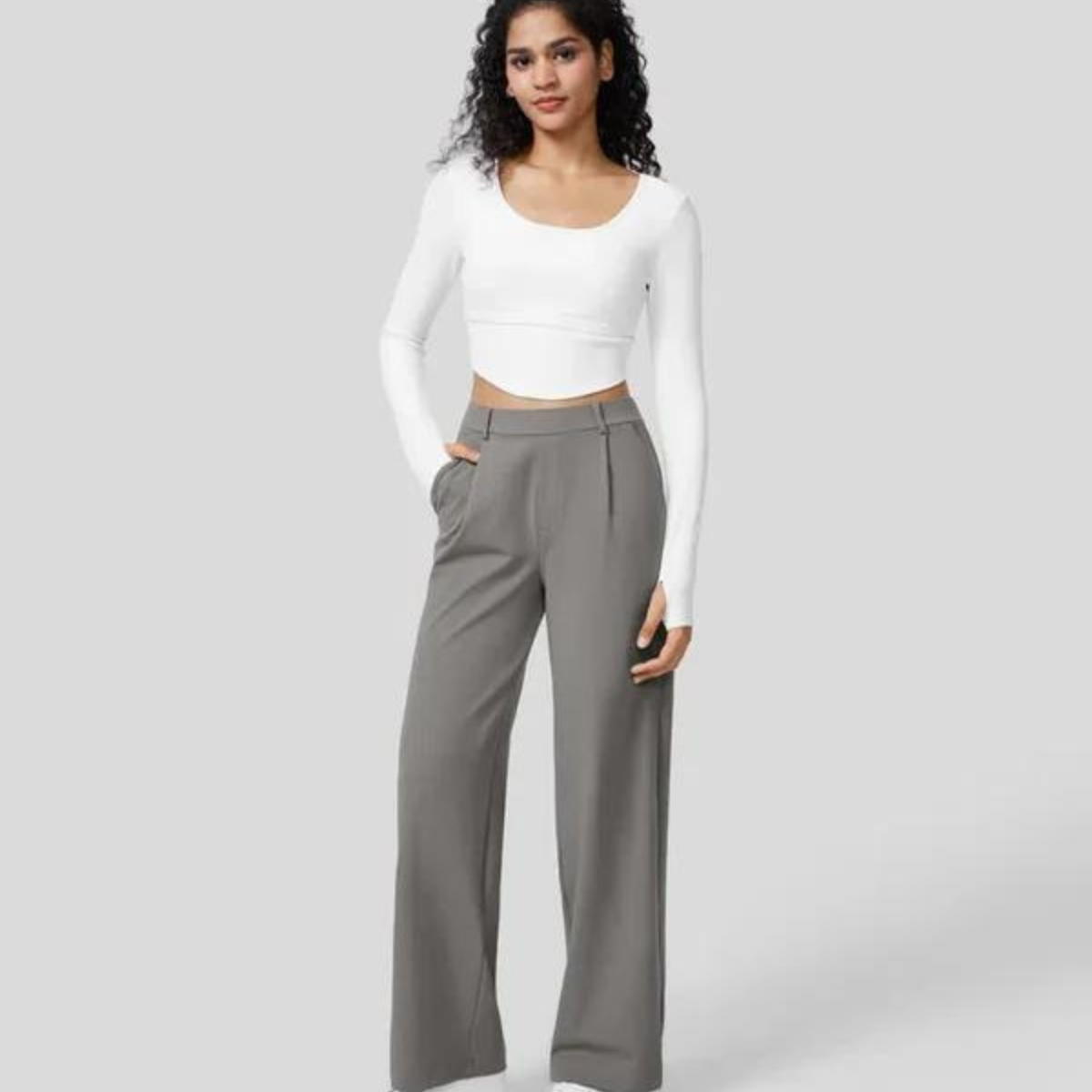 Plissébroek – Hoge taille – Lichtgewicht – Wijde broek – Damesbroek-Boutique Moda