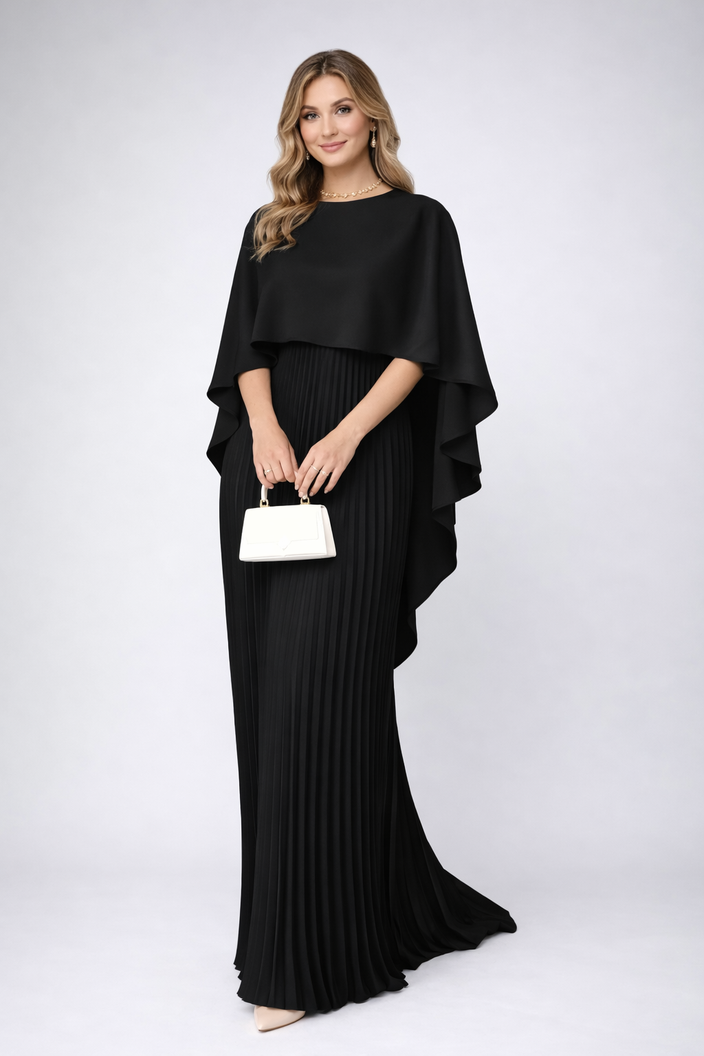 Plisséjurk – Elegante maxi-jurk van chiffon voor dames-Boutique Moda