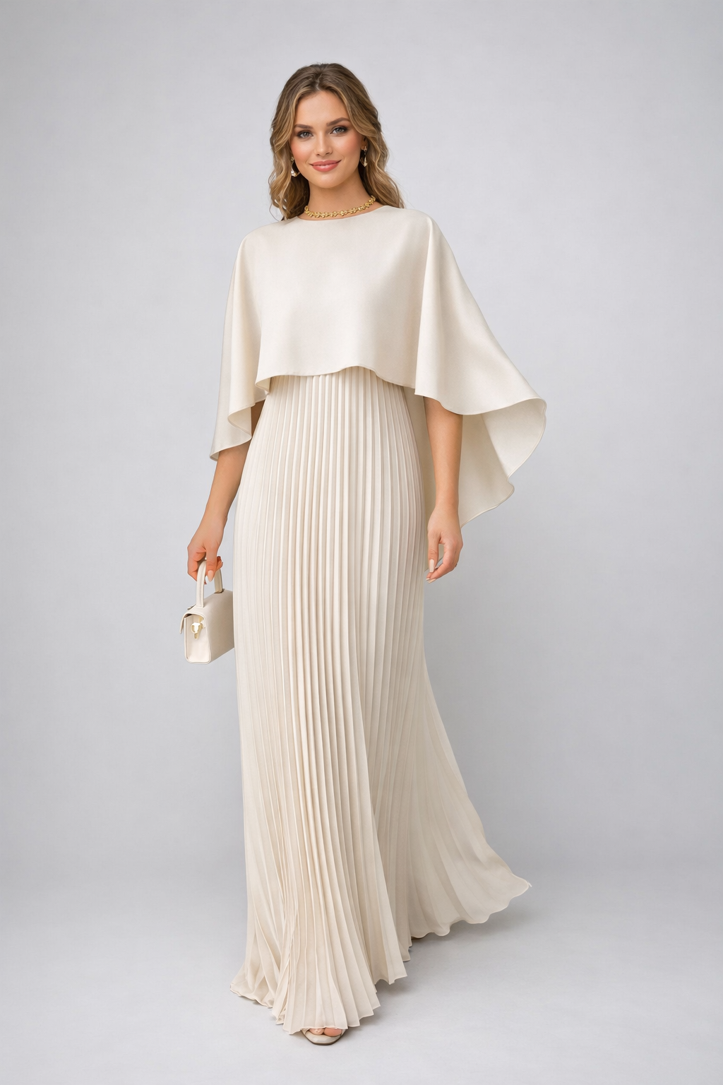 Plisséjurk – Elegante maxi-jurk van chiffon voor dames-Boutique Moda