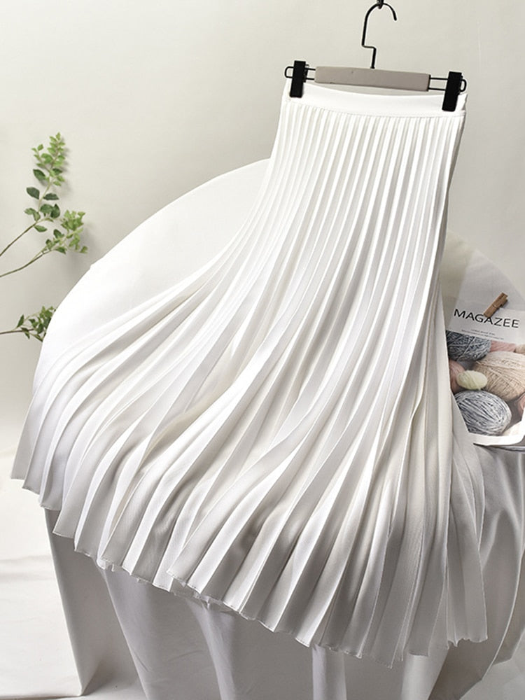 Plooirok | Hoge taille | Elegant | Midi-rok | Damesrok-Boutique Moda