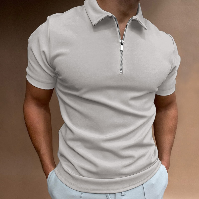 Polo T-shirt | Half-ritssluiting | Kraag | Kwart-ritssluiting T-shirt | Polo shirt voor mannen-Boutique Moda
