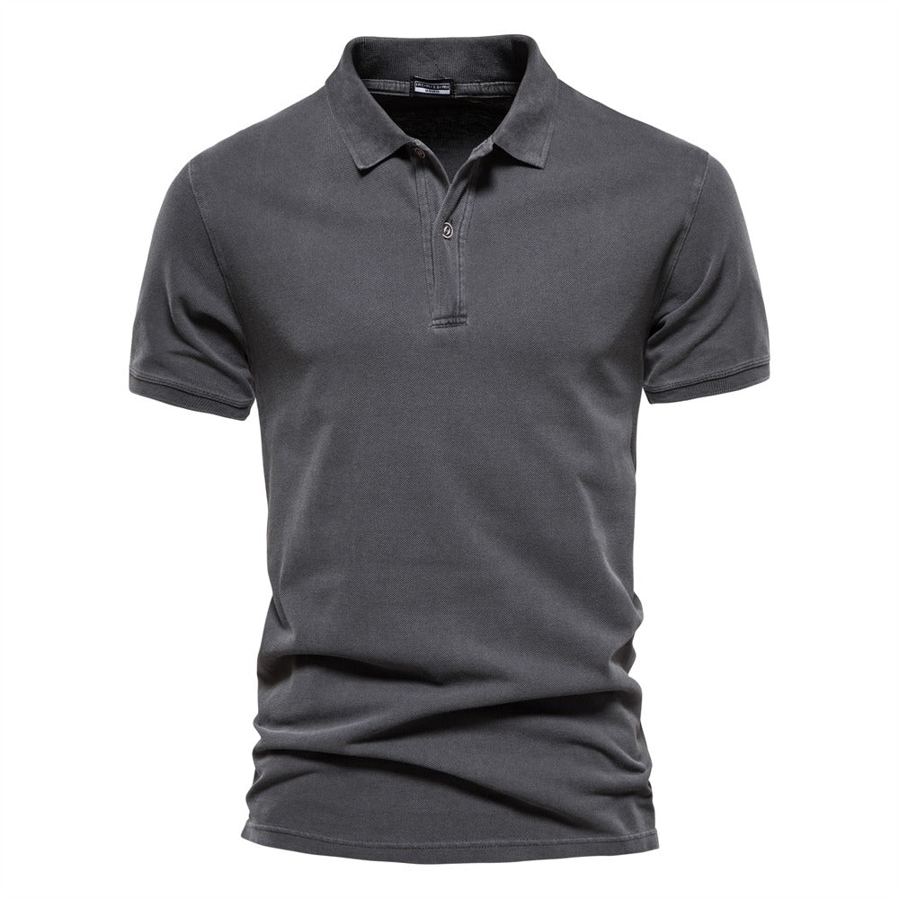Polo T-shirt - Polo met kraag en knoopsluiting voor heren, korte mouwen-Boutique Moda