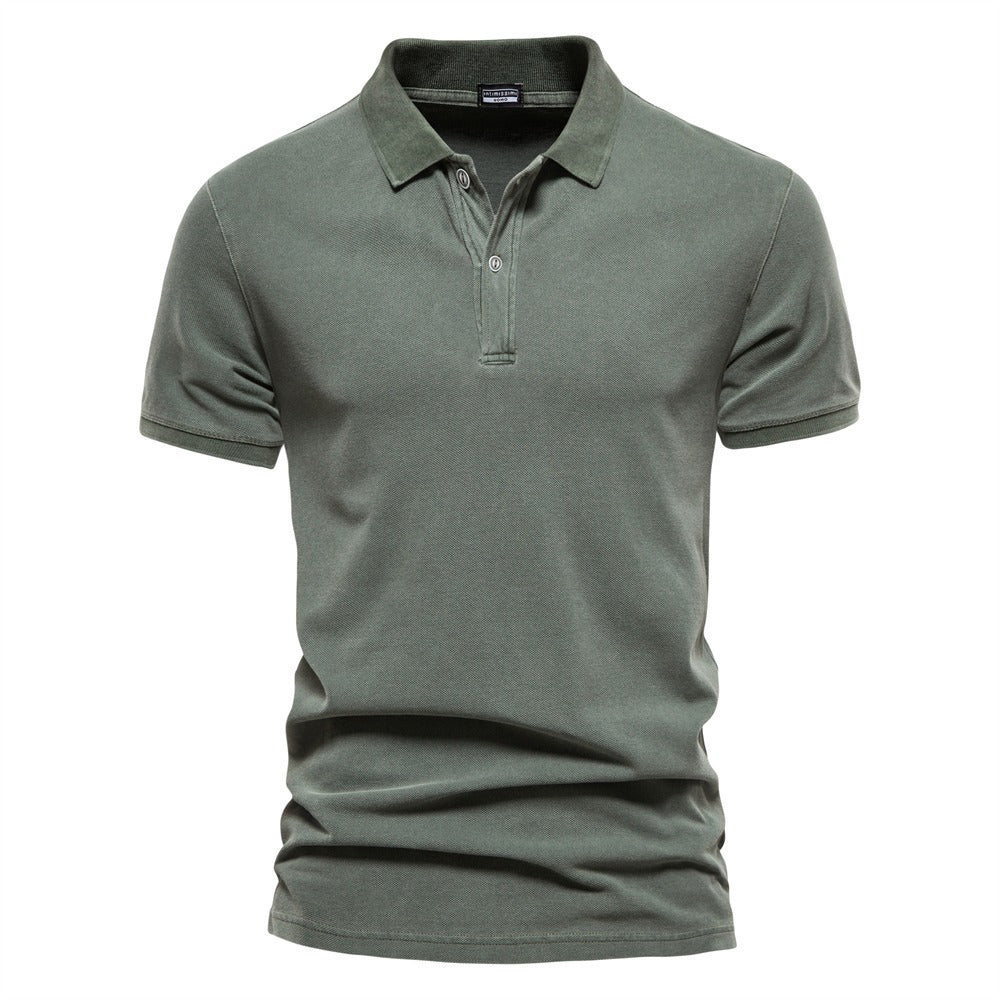 Polo T-shirt - Polo met kraag en knoopsluiting voor heren, korte mouwen-Boutique Moda