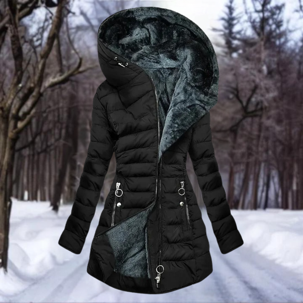 Pufferjas - capuchon - fleece gevoerd - donsjack - winterjassen en jacks voor dames-Boutique Moda