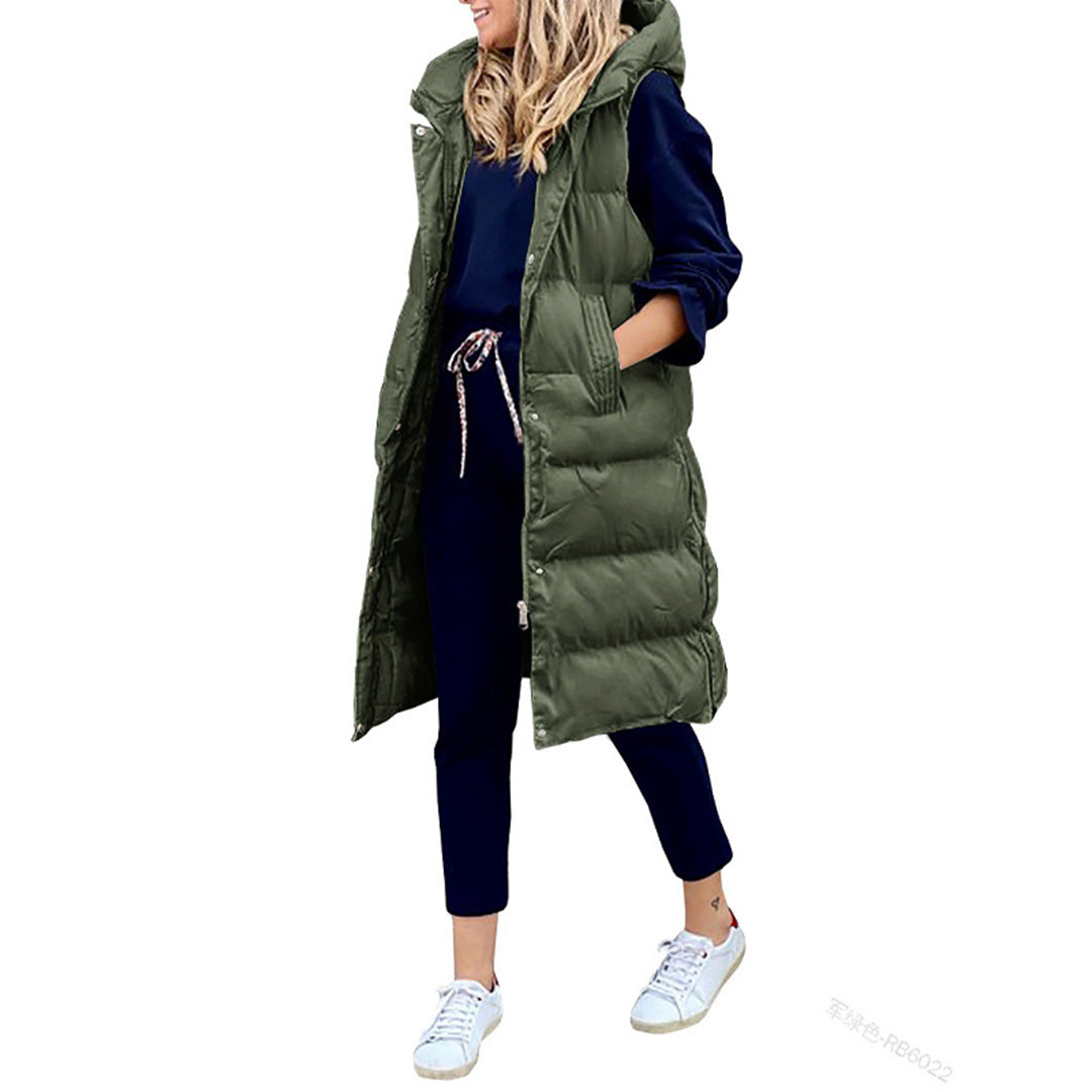 Puffervest | Lang | Capuchon | Bodywarmer | Winterkleding voor Dames-Boutique Moda
