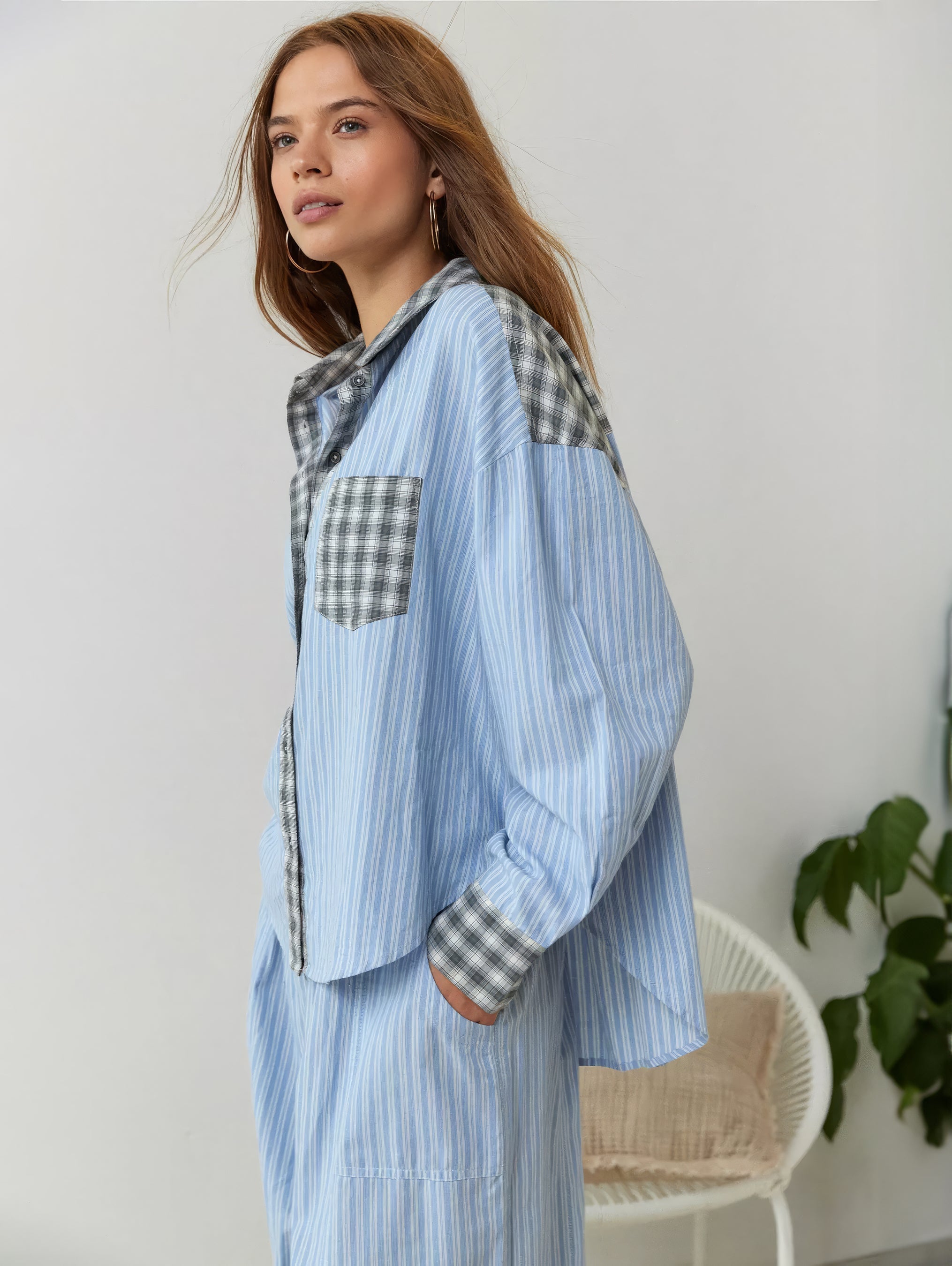Pyjamaset - Geruit - Met knopen - Pyjama met lange mouwen - Damespyjama-Boutique Moda