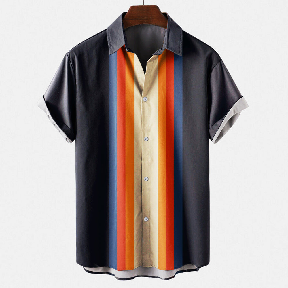Retro shirt | Met kraag | Met knopen | Shirt met korte mouwen | Zomershirt voor mannen-Boutique Moda