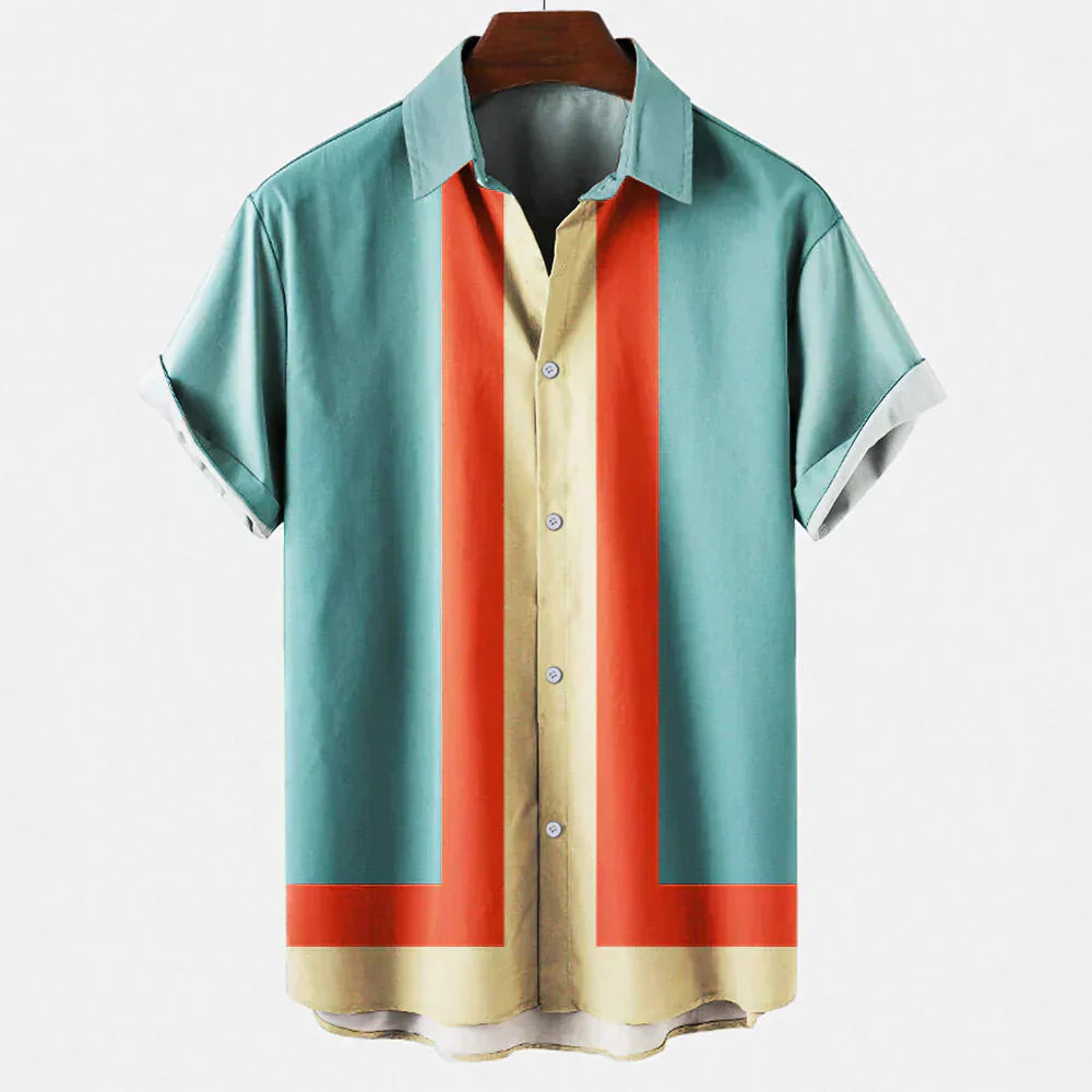 Retro shirt | Met kraag | Met knopen | Shirt met korte mouwen | Zomershirt voor mannen-Boutique Moda