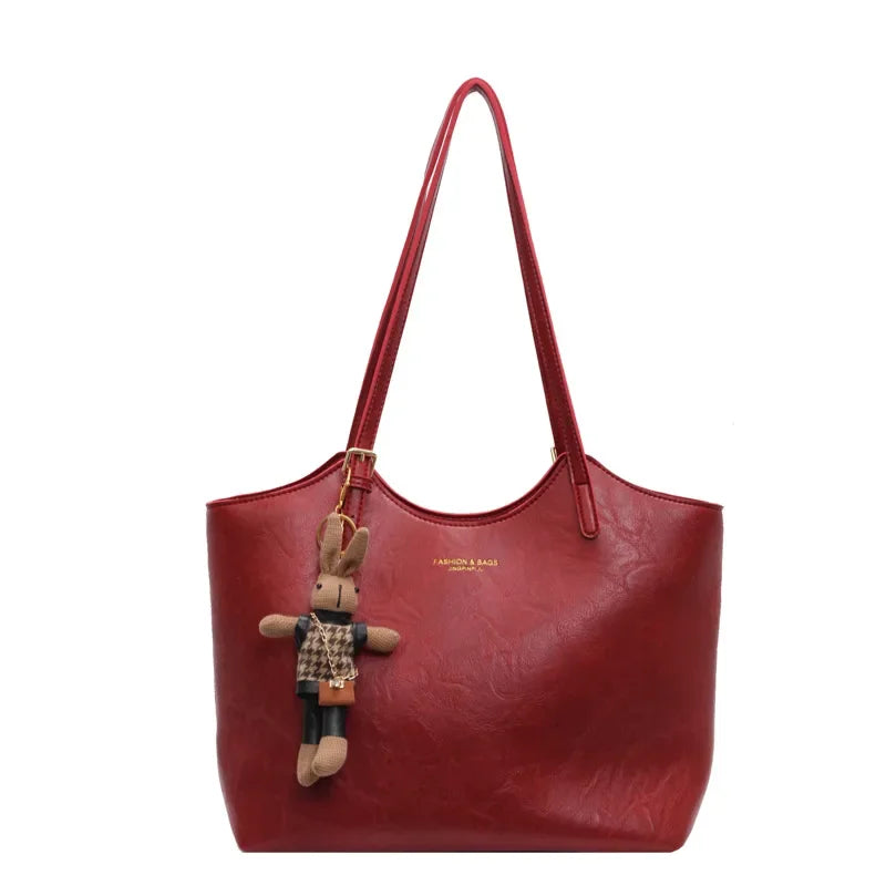 Rustic Edge | Vegan Leren Shopper | Ruime Vintage Schoudertas-Boutique Moda