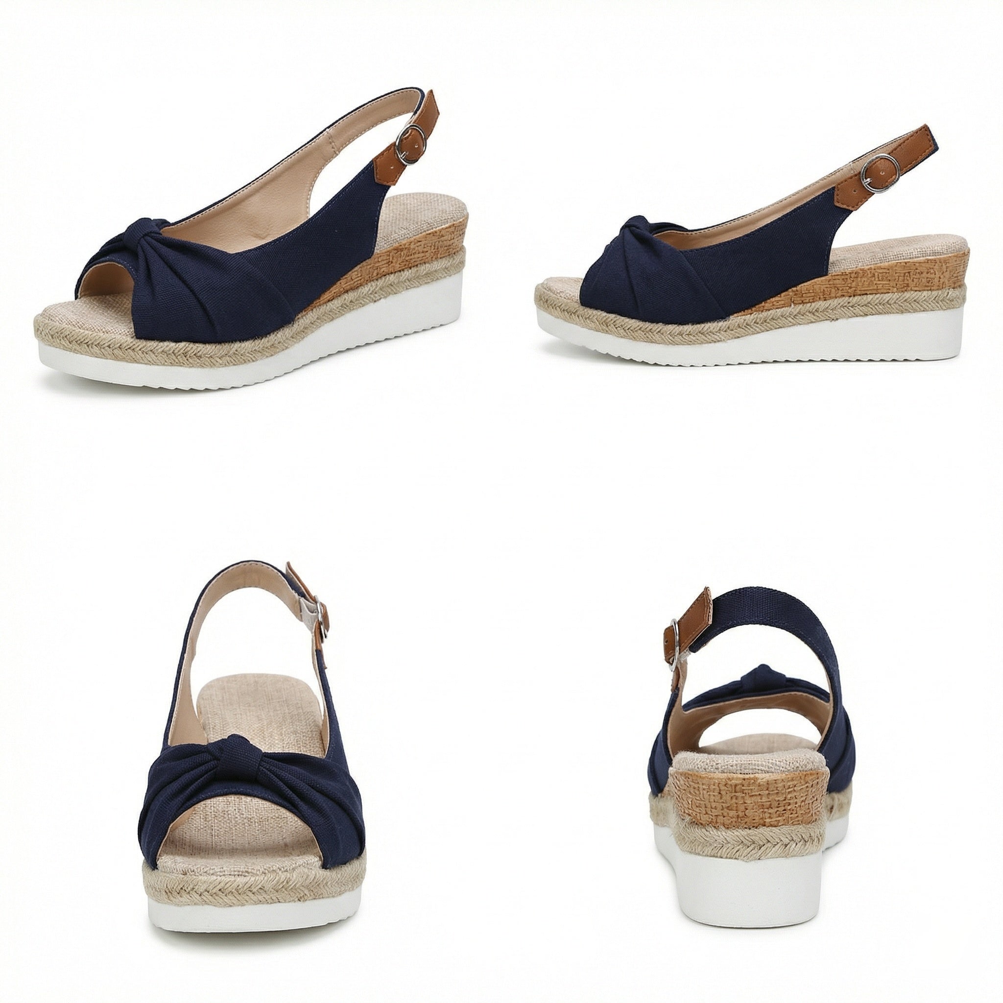 Sandalen met sleehak - Open teen - Verstelbare bandjes - Plateausandalen - Damessandalen-Boutique Moda