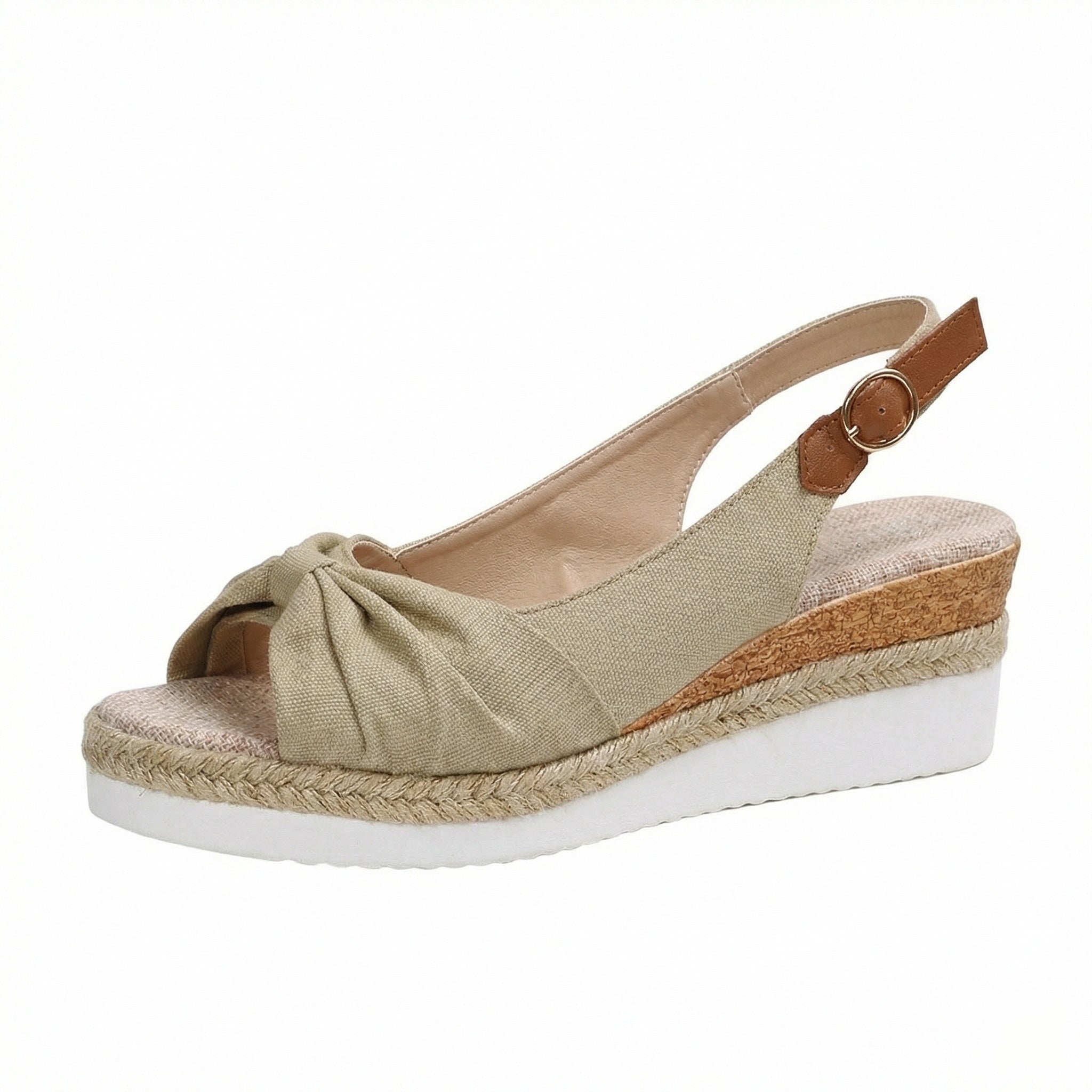Sandalen met sleehak - Open teen - Verstelbare bandjes - Plateausandalen - Damessandalen-Boutique Moda