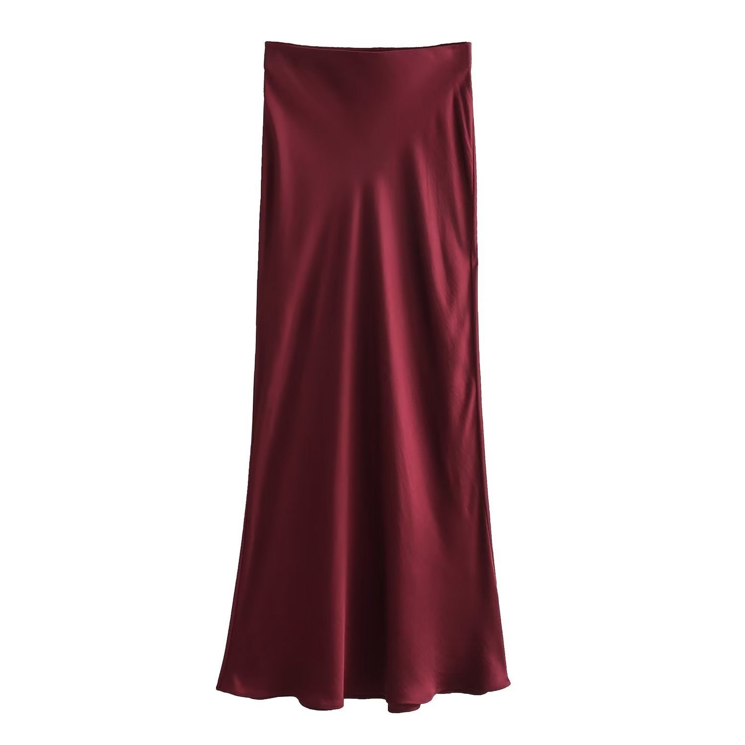 Satijnen Rok - Midi-rok van zijde en satijn met hoge taille voor dames-Boutique Moda