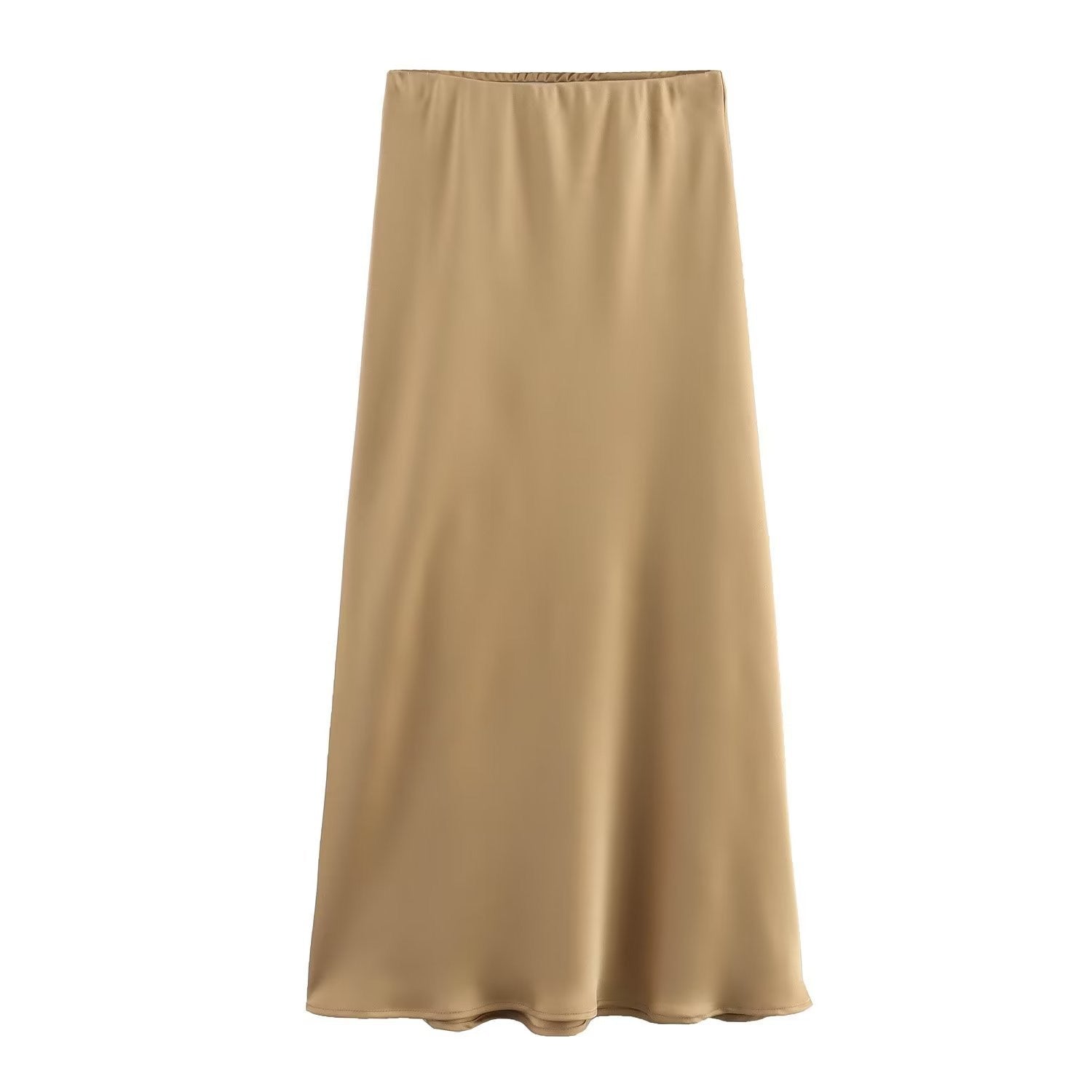 Satijnen Rok - Midi-rok van zijde en satijn met hoge taille voor dames-Boutique Moda