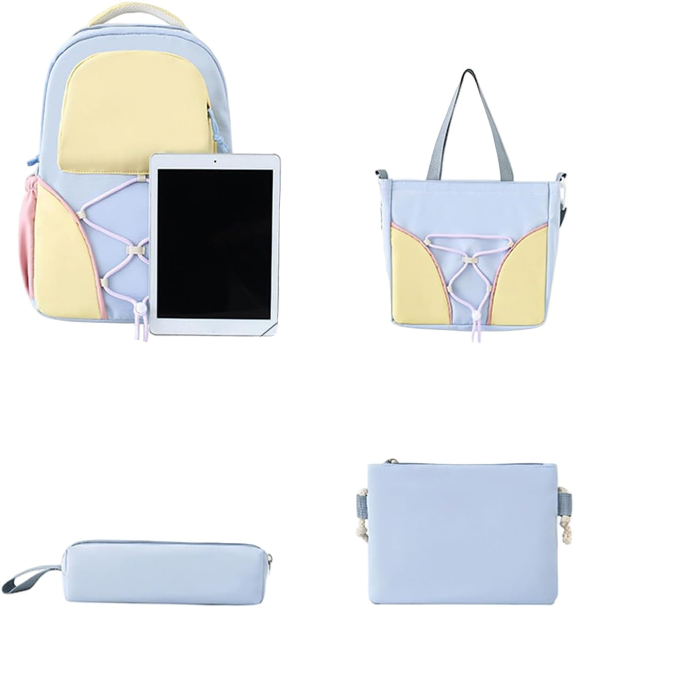 Schooltas | 4-Delige Rugzakset met Etui | Waterdicht Nylon-Boutique Moda