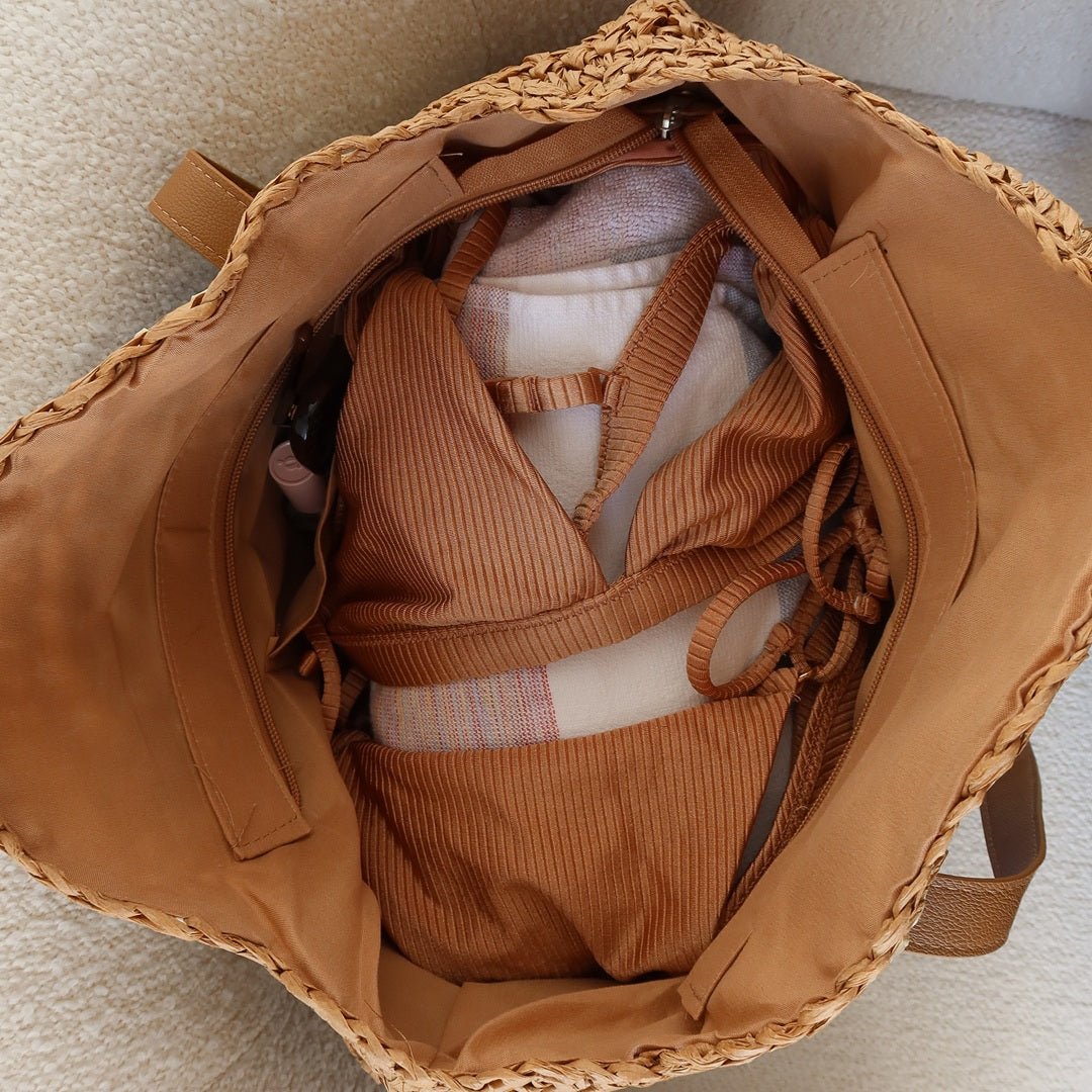 Schoudertas Dames | Gehaakt Rond Boho | Naturel of Blauw-Boutique Moda