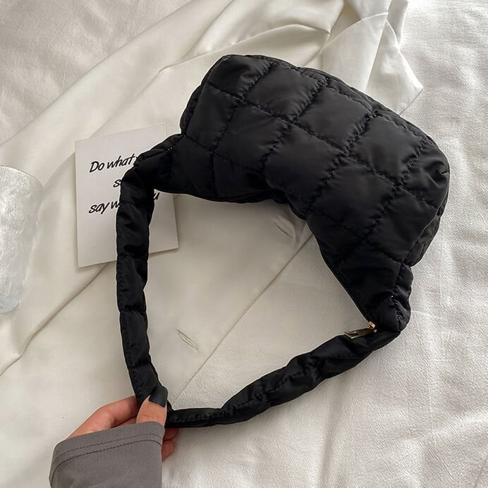 Schoudertasje Dames | Gewatteerd Puffer | Rits 23 cm-Boutique Moda
